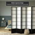 thumbnail image 2 of Red Lantern 7 ft. Tall Double Cross Shoji Screen - Black - 5 Panels, 2 of 6