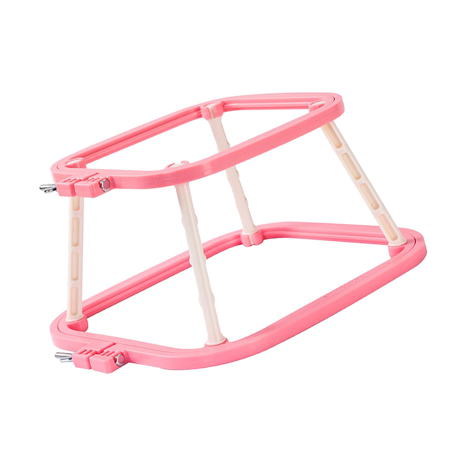 perfeclan Cross Stitch Rack Embroidery Frame Lap Stand Double Layer Art Crafts Stitching DIY Hands Embroidery Hoop Desktop red
