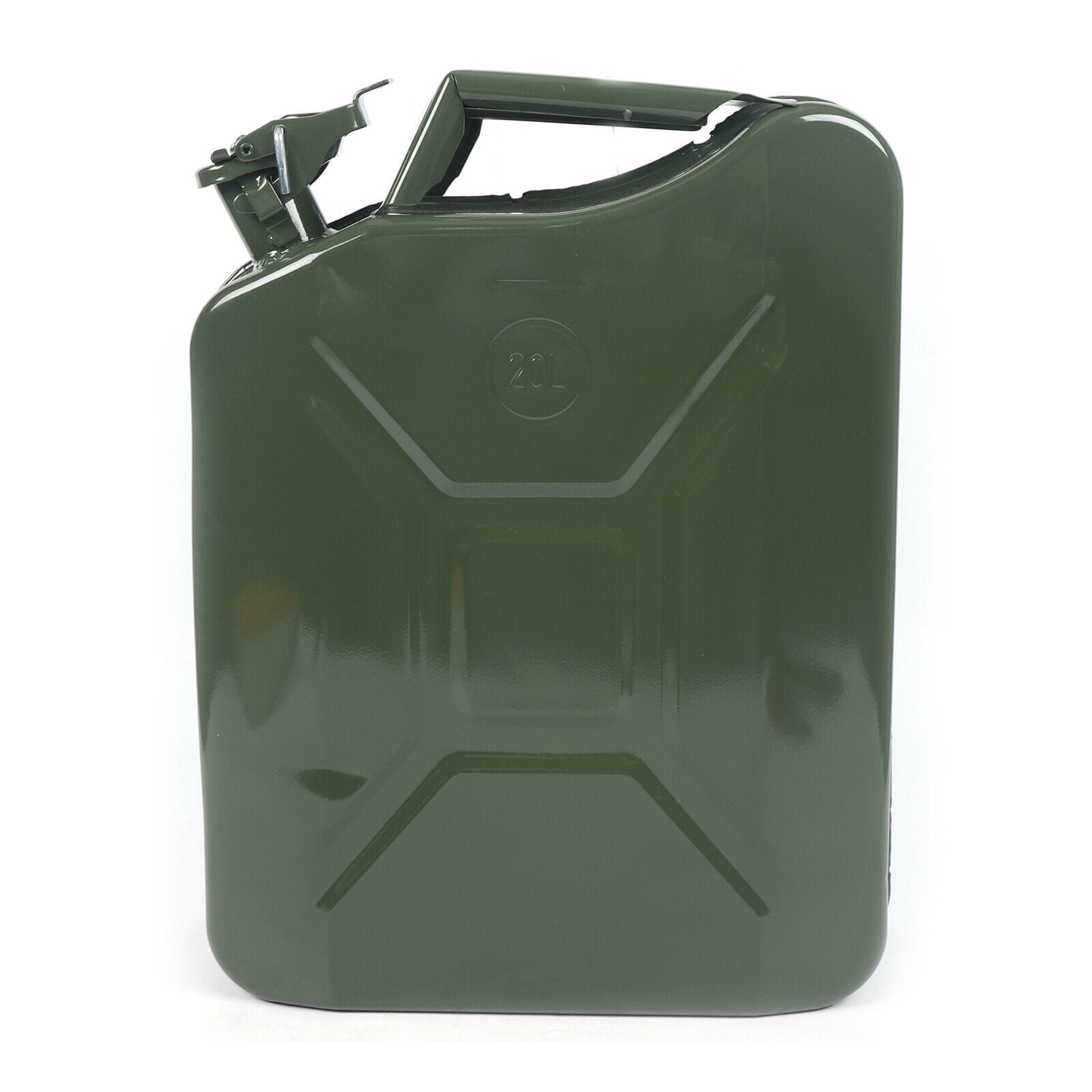 Miumaeov 5 Gallon Metal Gas Tank Can Petrol Diesel Fuel Can Gasoline Bucket Power Emergency Backup Tank with Flexible Spout for Fuels Gasoline Cars Trucks Equipment 14.5" X 6.5" X 18"
