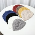 thumbnail image 5 of Vintage Artistic Lace Flower Hollow Out Turban Hat for Women Sweet Fashion Knitted Wool Hat Melon Skin Hat, 5 of 9