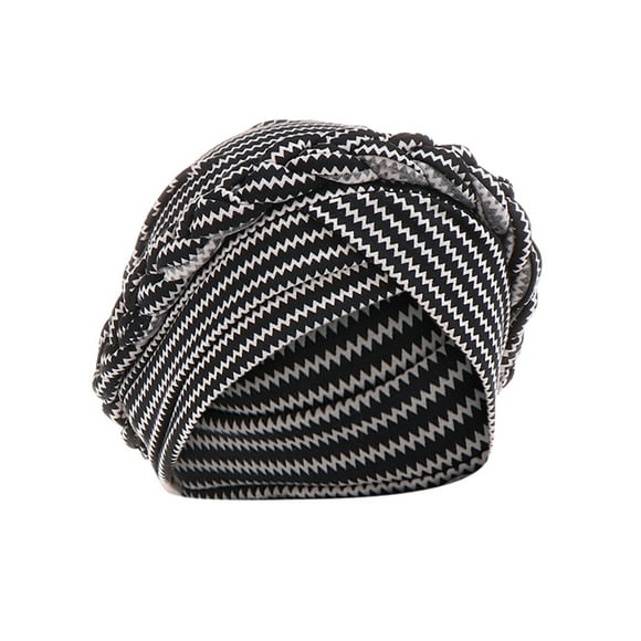 GDREDA Womens Ball Cap Women Print India Hat Ruffle Cancer Chemo Hat Beanie Wrap Cap，Black