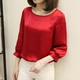thumbnail image 2 of Women Blouses Sequin Pocket Tops Women Long Sleeve Womens Athletic Top Long Sleeve Shirt Stylish Ladies Summer Floral Tops Ladies Sleeves Womens Muscle Tee Workout Dressy Shirts Party Dressy Red M, 2 of 8