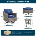 thumbnail image 7 of Unnifurnzi Outdoor Patio Furniture Set-5 Pieces Patio Table and Chairs High Back Outdoor Swivel Glider Chairs with Outdoor Ottoman Small Patio Furniture Set for Porch Balcony Deck-Gray/Blue, 7 of 7