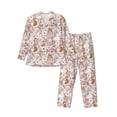 thumbnail image 1 of Balery Autumn Floral Deer Pijama para Hombre de Dos Piezas con Manga Larga, Conjunto de Dormir y Descanso Suave con Bolsillos-Medium, 1 of 7