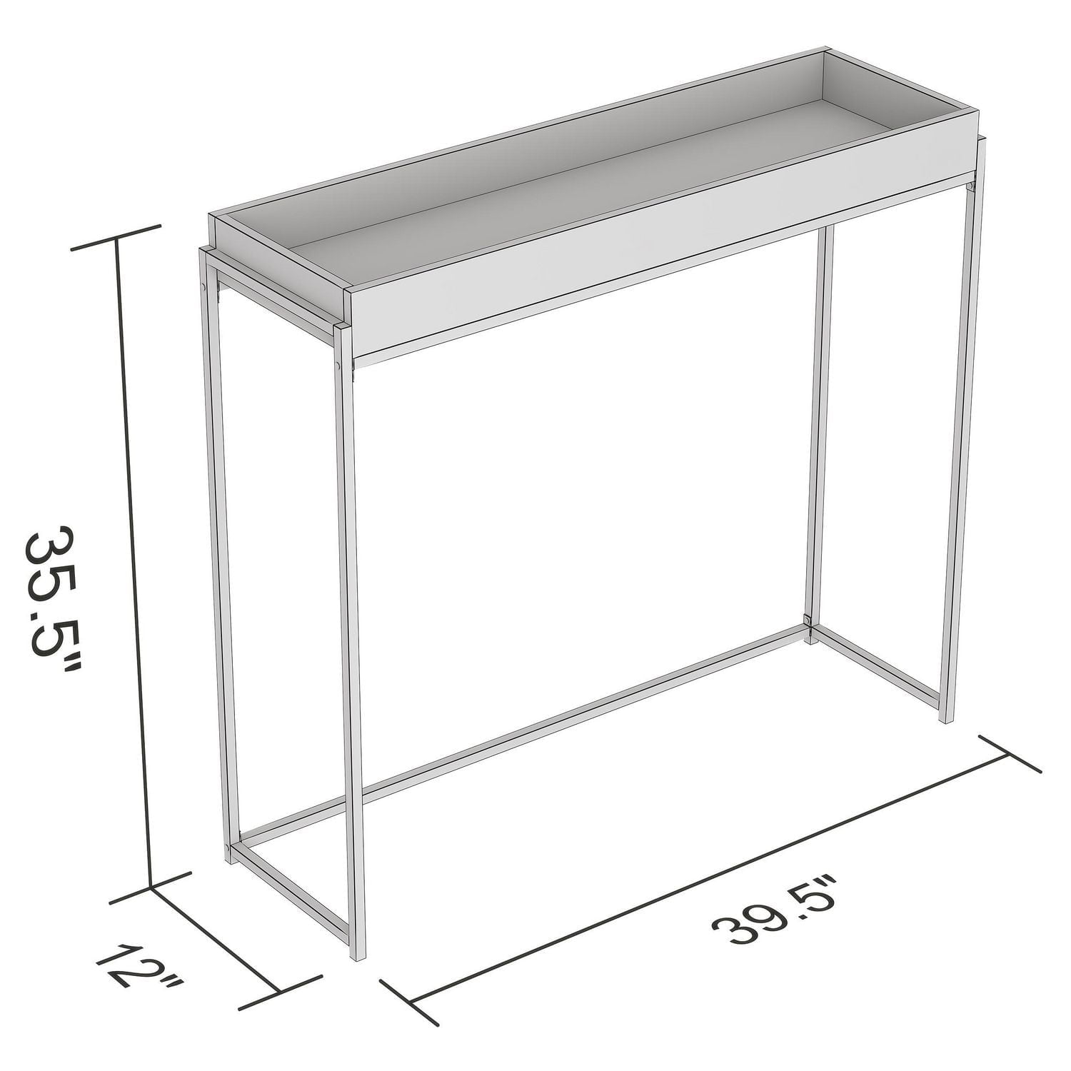 Safdie & Co. Console Table 35L Brown Reclaimed Wood Sunken Tray