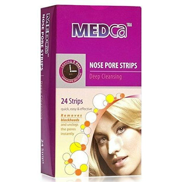 MEDca Bandes pour Nettoyer en Profondeur le Nez et les Pores, 24 Unités