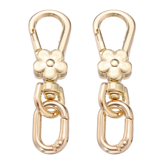 Uxcell 2 Pcs Metal Keychain Clip Swivel Lobster Claw Clasp Quick Release Oval Key Ring Detachable Double Opening Snap Hooks for Jewelry Making Crafts Backpack Bag Lanyard, Light Gold