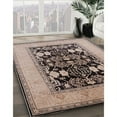 thumbnail image 2 of Ahgly Company Indoor Round Mid-Century Modern Coffee Brown Oriental Area Rugs, 3' Round, 2 of 6