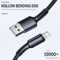thumbnail image 3 of Cable USB para iPhone 13 12 11 Pro Max 5 6 s 5s 6s 7 8 Plus SE 2020 Apple iPad mini Cable de carga rápida Origen Teléfono móvil Cargador de datos Cable 1m 2m 3m Largo 25cm corto, 3 of 4
