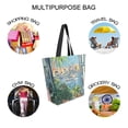 thumbnail image 7 of FORMRS Womens Canvas Tote Bag with Zipper Inner Pocket Shoulder Handbag, Blue Sea Boat, 7 of 7