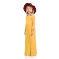 thumbnail image 4 of Honey Vanilla Girls' Fit and Flare Maxi Dress Mustard X-Large 11-12 Years, 4 of 4