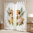 thumbnail image 2 of Homewish Cartoon Angel Girl Black Out Curtains,Retro Rustic Flower Curtains Pack of 2 (42x63 Each),Merry Christmas Bedroom Curtains For Girls Boys,Microfiber Bedroom Decor, 2 of 6
