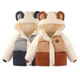 thumbnail image 3 of Godderr 1-7Y Baby Boys Girls down Winter Jacket with Cute Ears Comfortable Hooded Warm Cotton Coats with Zip down Coats, 3 of 7