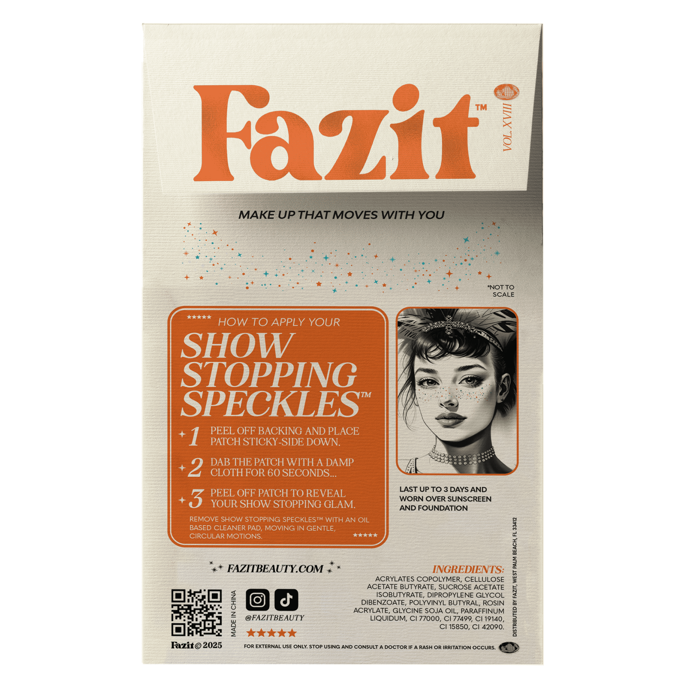 Fazit Show Stopping Glitter Speckles Makeup Patches, 6 Count