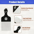 thumbnail image 4 of Vocoste 2 Pcs Metal Hair Pick Metal African Hair Picks Afro Hair Pick Comb for Women and Men 6.61"x2.83", 4 of 6