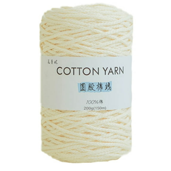 1PCS Soild Color Hollow Knitted Crochet Yarns Nylon Cord Polyester Thread Round Rope Yarns For DIY Handbag Purse Basket Crochet Bag Fabric Yarn 200g 7.1oz