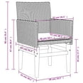 thumbnail image 4 of vidaXL Garden Chairs with Cushions 2 pcs Beige Poly Rattan&Solid Wood, 4 of 5