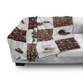 thumbnail image 3 of Coffee Soft Flannel Fleece Throw Blanket, Coffee with Roasted Beans Concept Collage Hearts Stars Espresso Latte Mugs Aroma, Cozy Plush for Indoor and Outdoor Use, 50" x 60", Brown White, by Ambesonne, 3 of 6