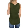 thumbnail image 4 of Camisetas sin mangas con cuello en V para mujer Camisetas henley sin mangas con botones acanaladas Camisetas largas tipo túnica Verde XL Jormftte LRWJ597-13, 4 of 4