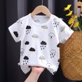 thumbnail image 1 of Kids Clothes  T-Shirt Children's Clothing Boys Girls Summer Cartoon Tops Short Sleeve Clothes 100% Cotton Blue Excavator Cartoon, 1 of 6