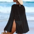 thumbnail image 4 of Nfurl Swimsuit Coverup for Women Loose Fit Long Sleeve Bikini Cover ups Summer Beach Mesh Sheer Bathing Suit Coverups Black Free Size, 4 of 7