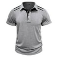 thumbnail image 4 of Fnnxeal Mens Polo Shirts Summer Lightweight Collared Button Short Sleeve Casual Gray Polo Shirts for Men Size S, 4 of 5