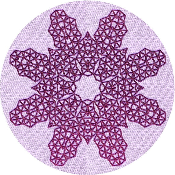 Ahgly Company Indoor Round Patterned Orchid Purple Area Rugs, 8' Round