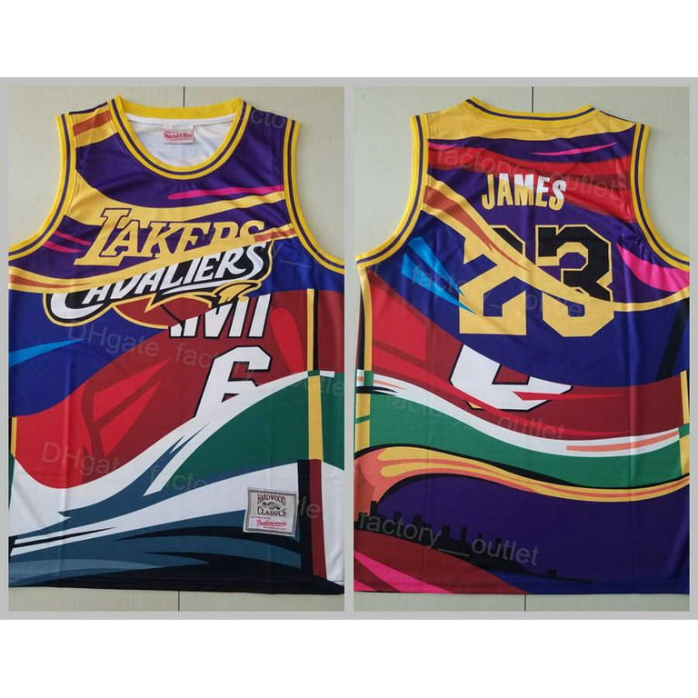 NBA_ Mitchell and Ness Basketball Retro LeBron James Jersey Bryant Michael  23 Vintage Team Color Black Red Purple Yellow Bre''nba''jerseys 