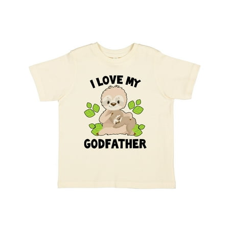 

Inktastic Cute Sloth I Love My Godfather with Green Leaves Gift Toddler Boy or Toddler Girl T-Shirt
