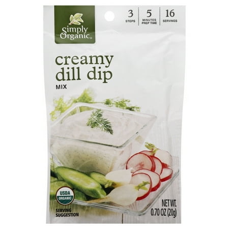 Simply Organic Creamy Dill Dip Mix - Case Of 12 - 0.7