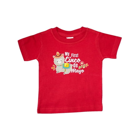 

Inktastic My First Cindo De Mayo with Llama in Sombrero Gift Baby Boy or Baby Girl T-Shirt
