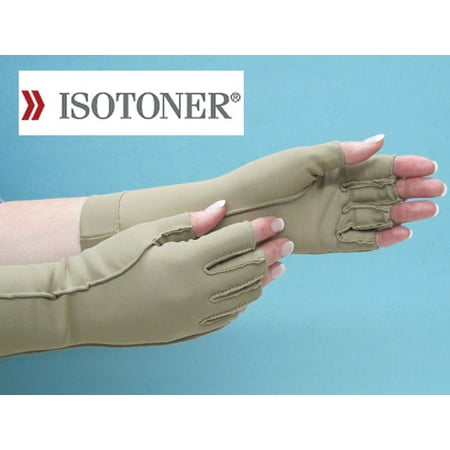 UPC 022653928364 product image for Isotoner Therapeutic Gloves, Open Finger, Medium | upcitemdb.com