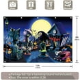thumbnail image 3 of Gojian Halloween Nightmare Themed Party Photography Backdrop Pumpkin Moon Town Background Birthday Baby Shower Christmas Party Decorations Photo Tapestry Props, 3 of 6