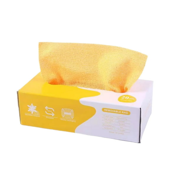 Microfiber Cleaning Towels, Ultra Absorbent Paper Towels, Streak Free Rags for Car, Glass, Dishes, Counters, Disposable & Washable, Multi-Purpose Cleaning Cloths for Home Kitchen, 20 Pack in Box