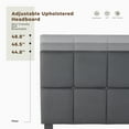 thumbnail image 6 of CONCETTA Twin Size Bed Frame, 800LBS Wooden Slats Support, Fabric Upholstered Platform Bed with Adjustable Headboard and No Box Spring Needed, Dark Grey, 6 of 7