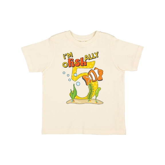 Inktastic I'm O-fish-ally Five Cute Clownfish Fifth Birthday Boys or Girls Toddler T-Shirt