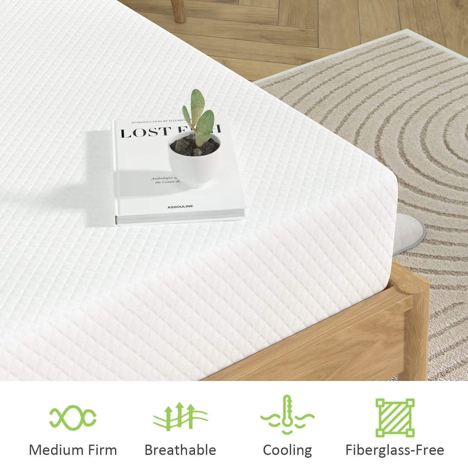 YRLLENSDAN, 10 Inch California King Mattress Medium Firm Mattress Fiberglass Free Certipur-Us Certified Cool Sleep & Comfy Support California King Mattress in a Box California