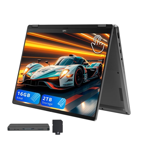 ASUS Vivobook Flip 14" WUXGA OLED 2-in-1 Touchscreen laptop, Intel Ultra 7 256V, 16GB RAM, 2TB Storage(1TB SSD 1TB Docking Station Set), Intel Arc Graphics, Backlit Keyboard, Win 11, Gray