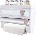 thumbnail image 1 of SHAR Kitchen Grease Paper Holder - White, Rolling Paper Holder, Kitchen Rolling Paper Holder Wall Mounted Kitchen Grease Paper and Cling Holder with Cutout Function, 1 of 5