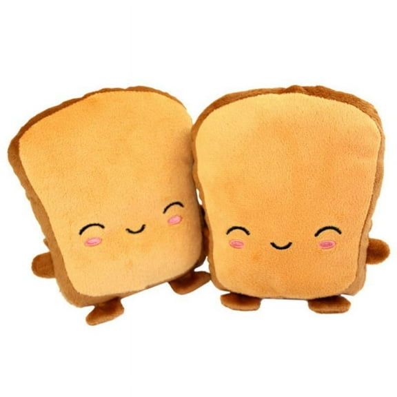 WINDLAND Women Cute Toast Bread Embroidery Face Hand Warmer USB Heating Half Finger Gloves Adjustable Winter Fingerless Mitens