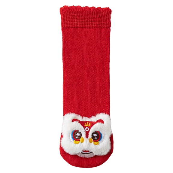 yocbz Baby Girl Christmas Knee Socks Toddler Boys And Girls Baby Cotton Christmas Mid Calf Socks White,Size for 0-3 Years