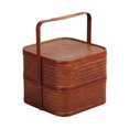 thumbnail image 2 of caja de almuerzo chino,Caja de bambú de la caja del almuerzo de la artesanía de la mano antigua,Cestas de picnic de doble capa Camping retro chino,Caja de almuerzo de estilo vintage retro Soledad caja de almuerzo chino, 2 of 10