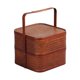 thumbnail image 2 of Fiambrera de bambú antigua, cesta de mano, diseño cuadrado de doble capa, mano de obra exquisita, almacenamiento de pasteles, regalo para amigos, deco Grande Soledad caja de almuerzo chino, 2 of 10