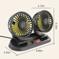 thumbnail image 2 of Ventilador de aire de 5/12/24 V, minicirculadores de aire de doble cabezal, giratorio de 360 ​​grados, 2 velocidades, USB para coche, camión, SUV, RV, grúas, 2 of 9