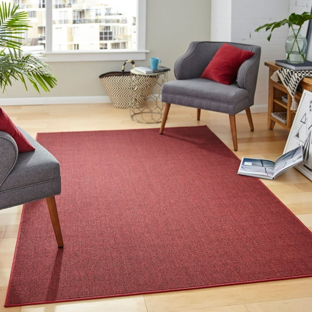 Mainstays Titan Solid Area Rug Cardinal Red 10 X 15 Walmart Com Walmart Com