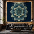 thumbnail image 6 of Symmetrical Lotus Mandala on Deep Navy Blue, Serene Boho for Meditation Enthusiasts, Spiritual Wall Art Decor, Christmas Gift, Tapestry Wall Hanging for Bedroom and Living Room, 6 of 7