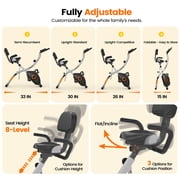YOSUDA 5in1 Folding Exercise Bike Indoor Exercise Bicycle with 16-Level Magnetic Resistance and 380LB Capacity