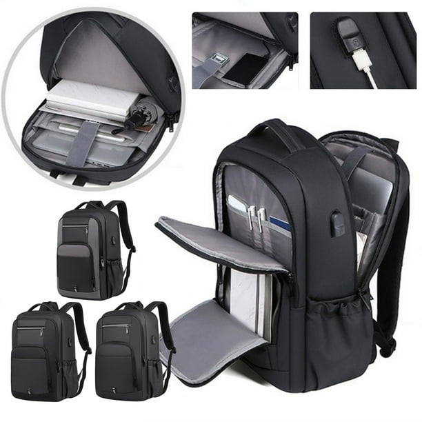 Xihbxyly Mochila de Negocios, Poliéster Impermeable, Puerto de Carga Usb, Bolsillo con Cremallera Antirrobo, Diseño Multifuncional, Compartimentos para Portátil y Zapatos, Ideal para Viajes y Escuela