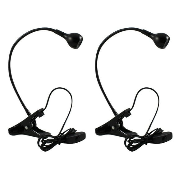 GOOHOCHY 2pcs Clip Table Lamp LED USB Flexible Clamp Night Light Bedside Desktop Lamp For (Warm White Light)