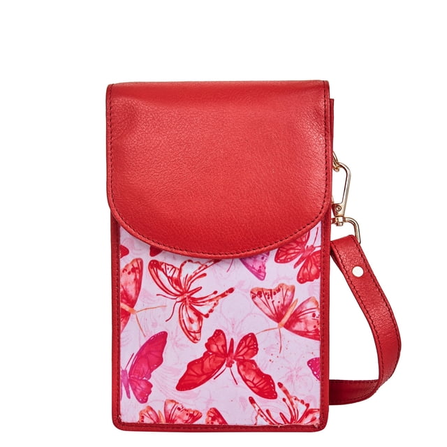 Sishka Hand Crafted Nylon & Leather Crossbody Sling Wallet – Women’s Phone Purse, Compact Shoulder Bag with Adjustable Strap